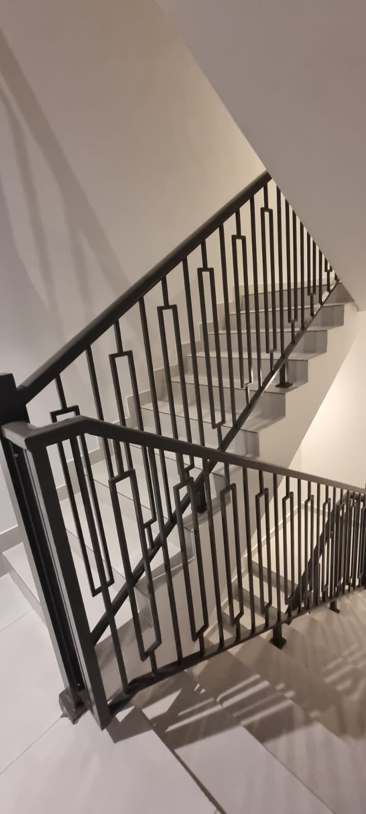 Steel geometric railing staircase, Al Helia